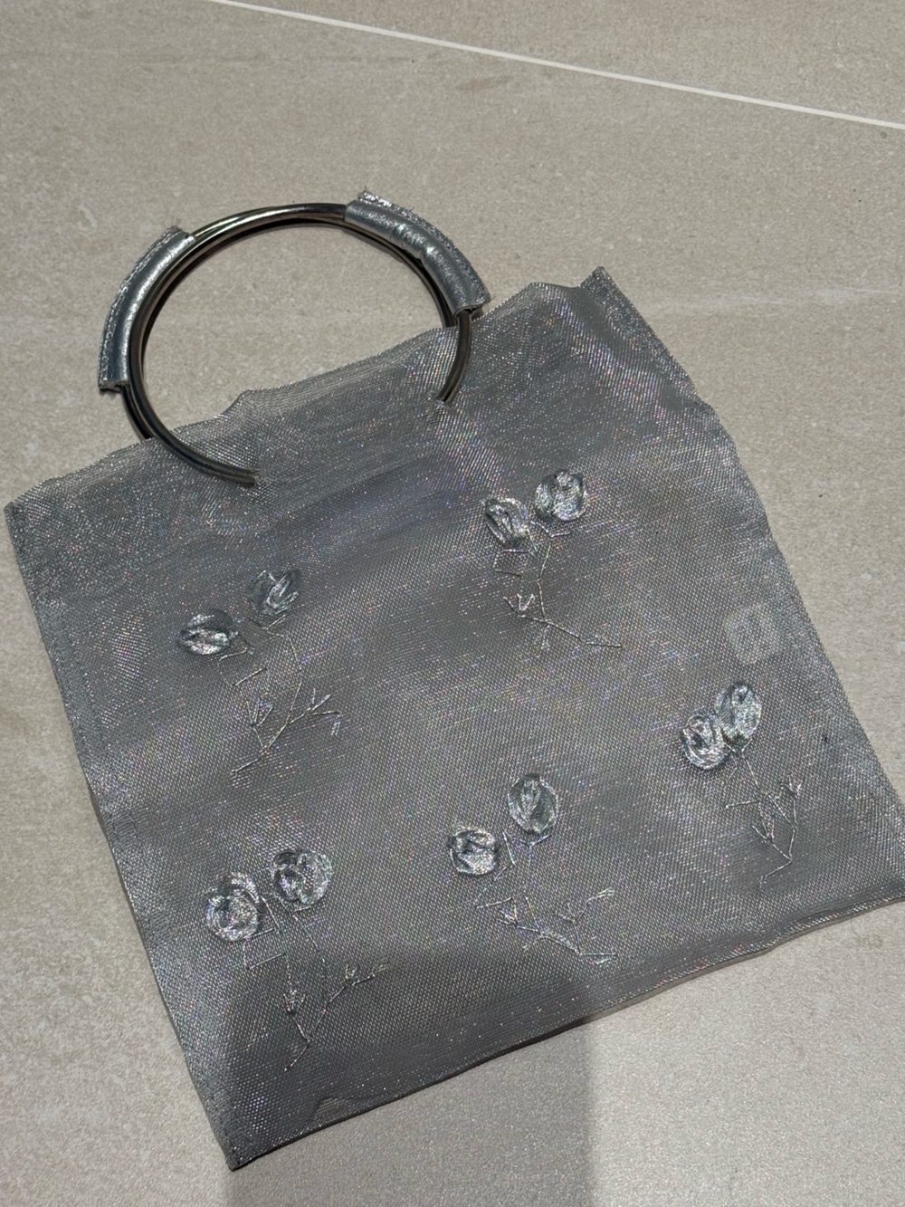 Kazuyo Nakano New York Metallic Ring Handle Tote